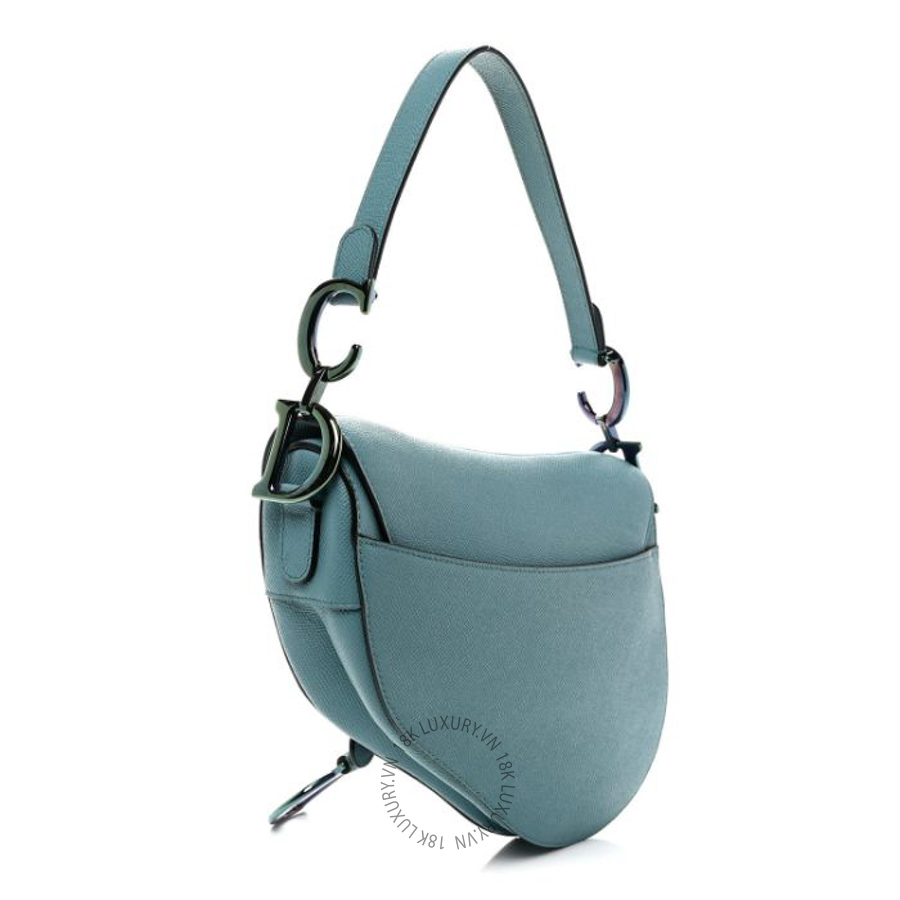 Túi xách Christian Dior Grained Calfskin Saddle Bag Azure Blue FPTD263