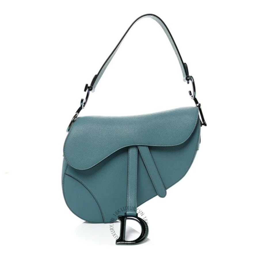 Túi xách Christian Dior Grained Calfskin Saddle Bag Azure Blue FPTD263