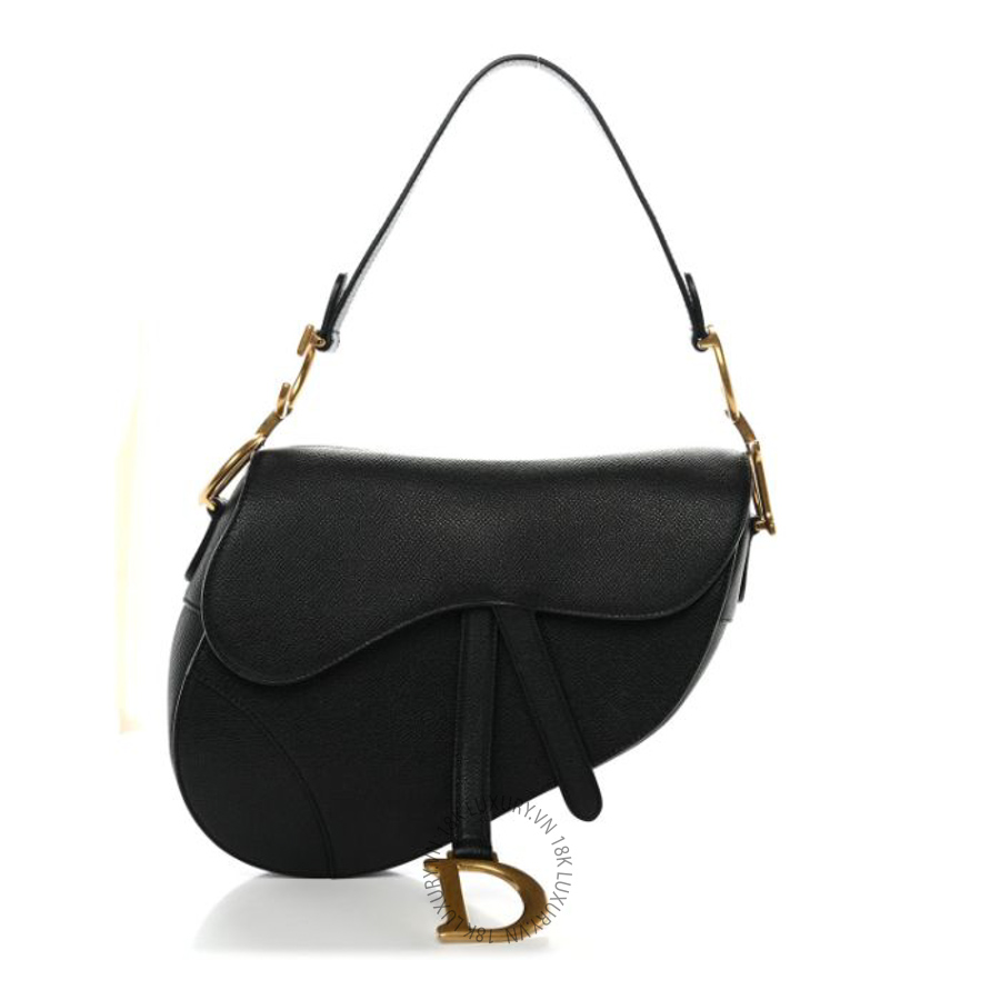 Túi xách Christian Dior Grained Calfskin Saddle Bag Black DIO066