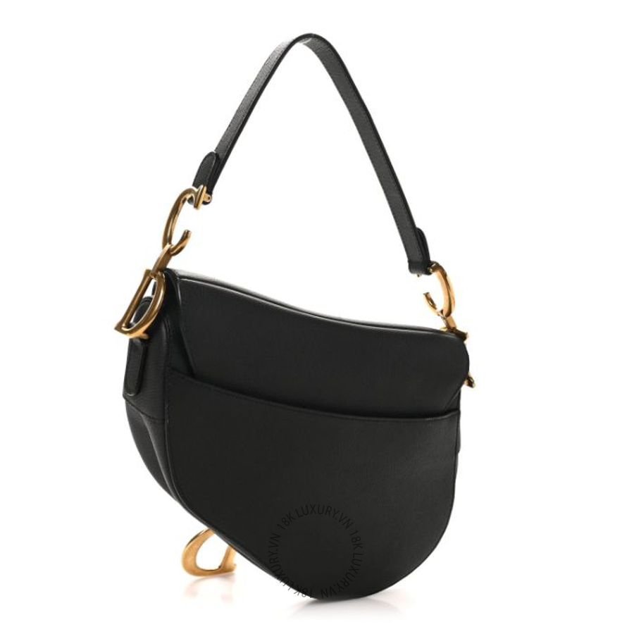 Túi xách Christian Dior Grained Calfskin Saddle Bag Black DIO270
