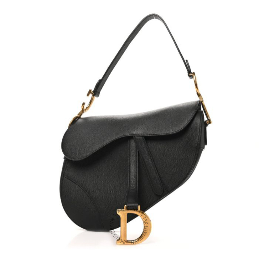Túi xách Christian Dior Grained Calfskin Saddle Bag Black DIO270