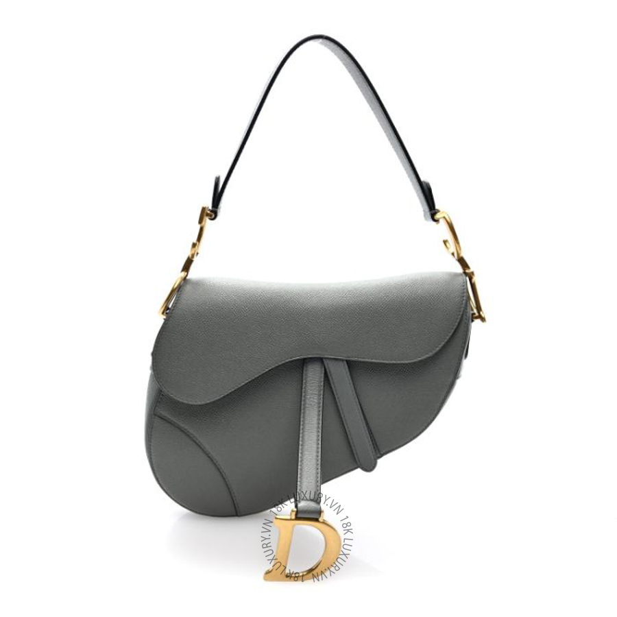 Túi xách Christian Dior Grained Calfskin Saddle Bag Grey FPTD104