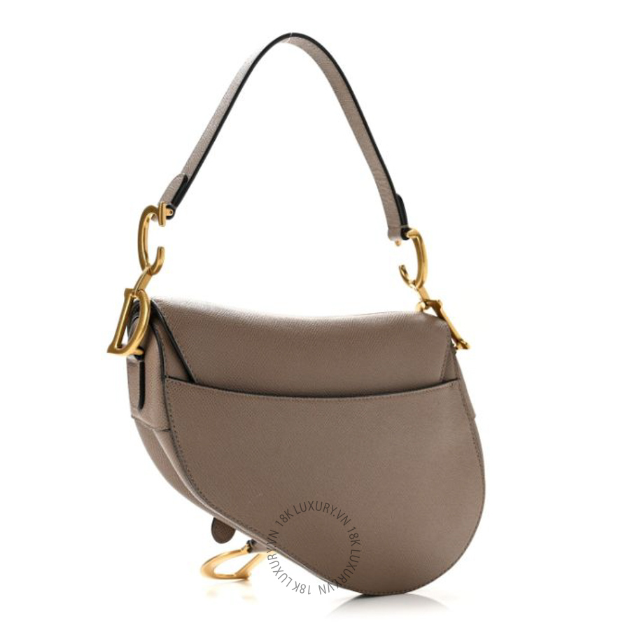 Túi xách Christian Dior Grained Calfskin Saddle Bag Warm Taupe FPTD080