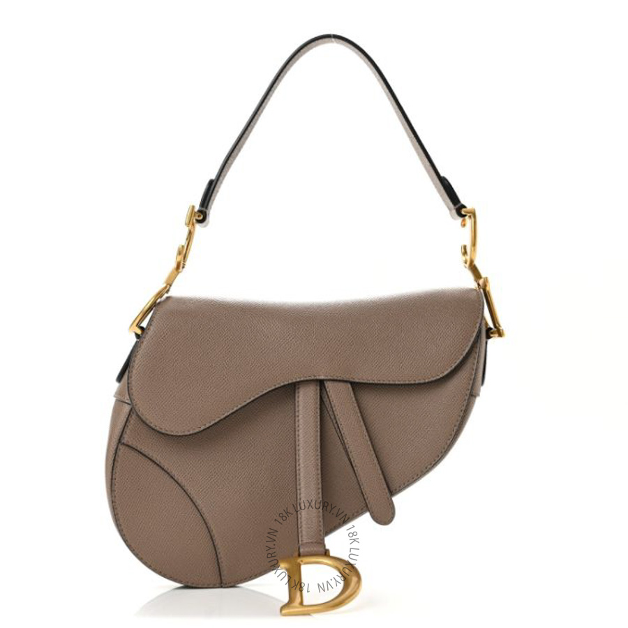 Túi xách Christian Dior Grained Calfskin Saddle Bag Warm Taupe FPTD080