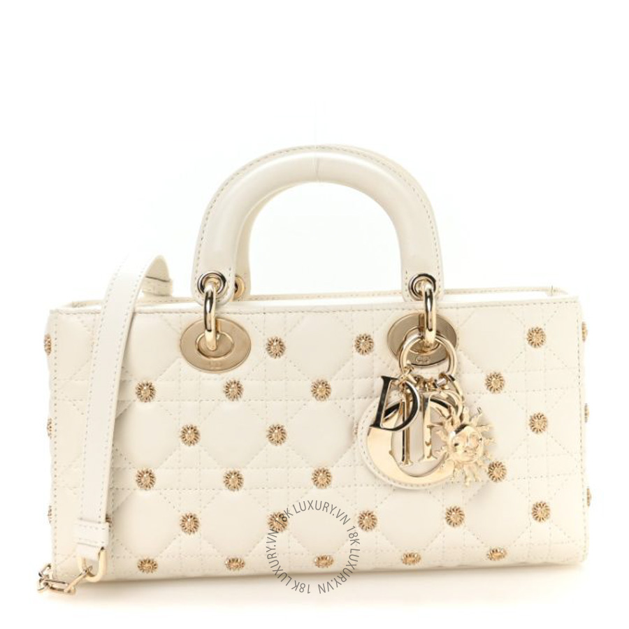 Túi xách Christian Dior Lambskin Butterfly Cannage Lady D-Joy White FPTD114