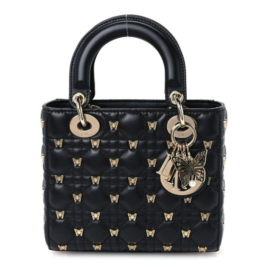Túi xách Christian Dior Lambskin Cannage Butterfly Studs Small Lady Dior Black FPTD047
