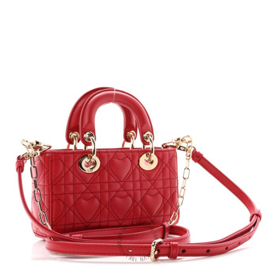 Túi xách Christian Dior Lambskin Cannage Dioramour Micro Lady D-Joy Red FPTD148
