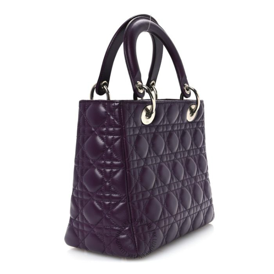 Túi xách Christian Dior Lambskin Cannage Medium Lady Dior Purple FPTD041