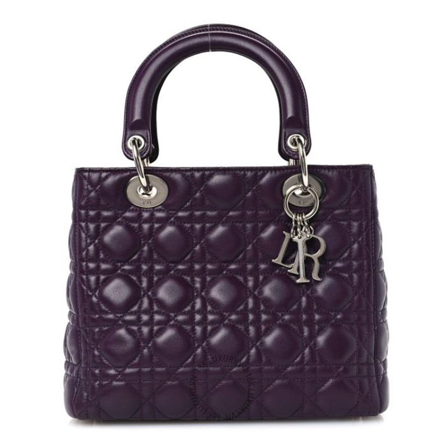 Túi xách Christian Dior Lambskin Cannage Medium Lady Dior Purple FPTD041