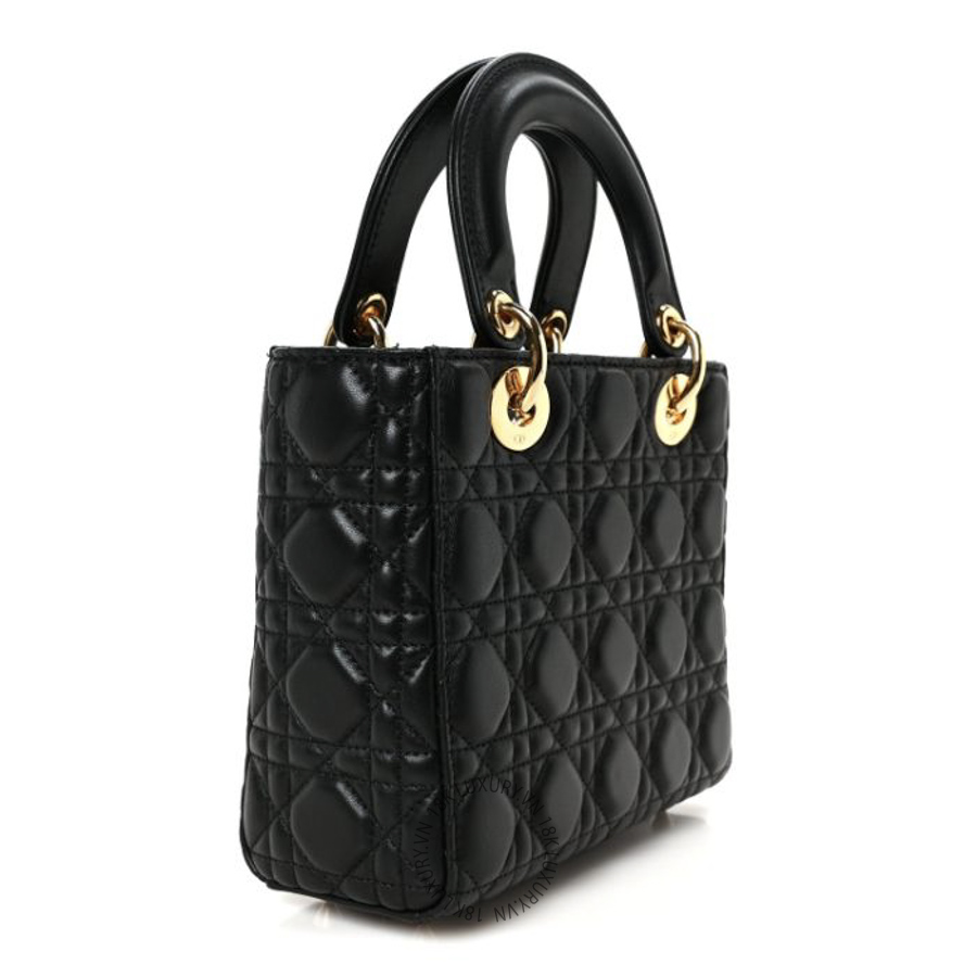 Túi Xách Christian Dior Lambskin Cannage Small Lady Dior Black SPSS116