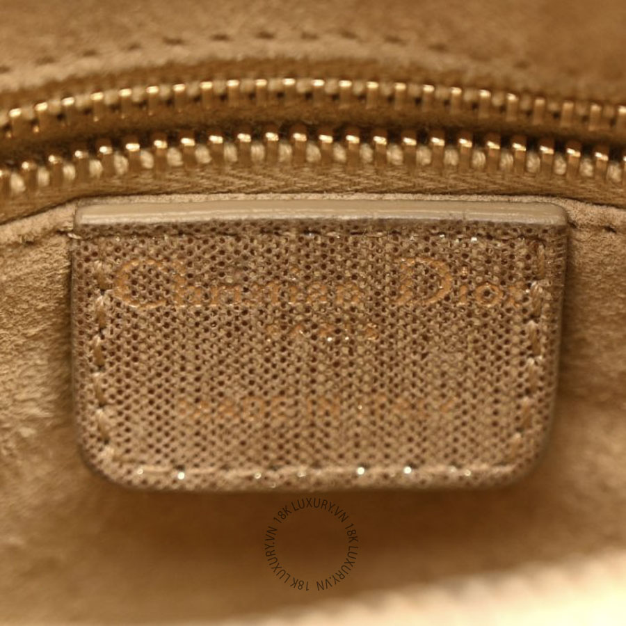 Túi Xách Christian Dior Metallic Nylon Cannage Medium Lady Dior Gold SPSS182 24 Túi Xách Christian Dior Metallic Nylon Cannage Medium Lady Dior Gold SPSS182