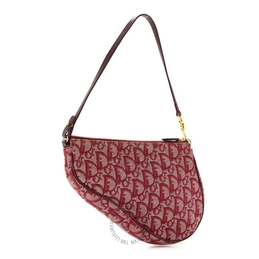 Túi xách Christian Dior Monogram Mini Saddle Pochette Burgundy DIO039