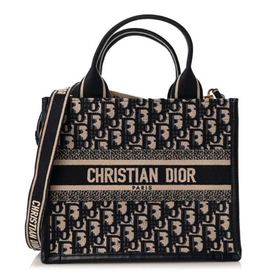 Túi xách Christian Dior Oblique Calfskin Small Book Tote With Strap Blue Multicolor DIO035