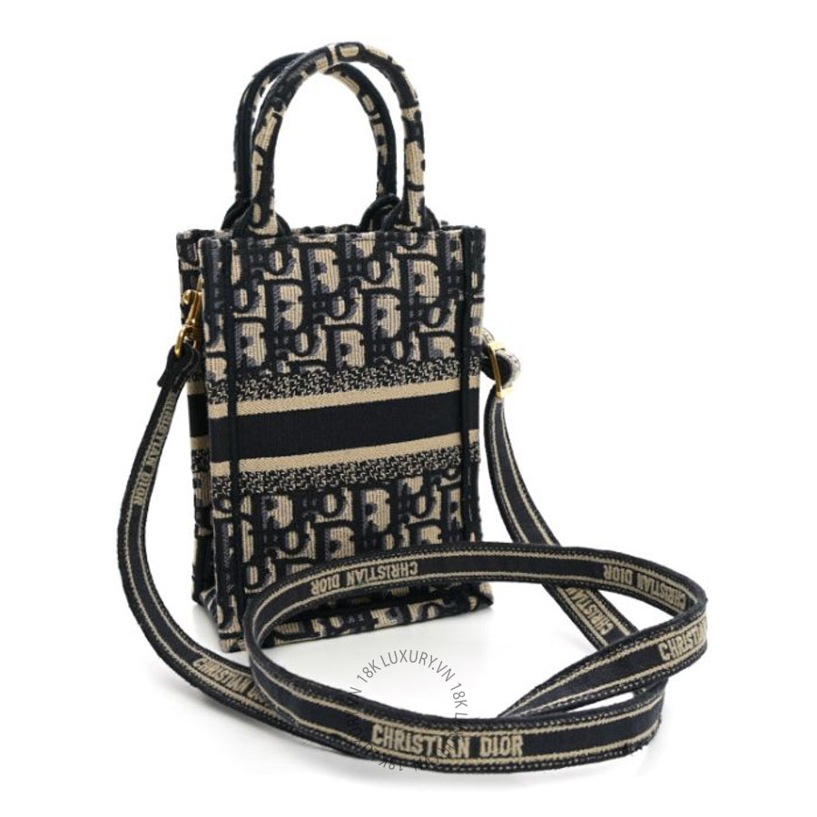 Túi xách Christian Dior Oblique Mini Book Tote Phone Bag Blue DIO150