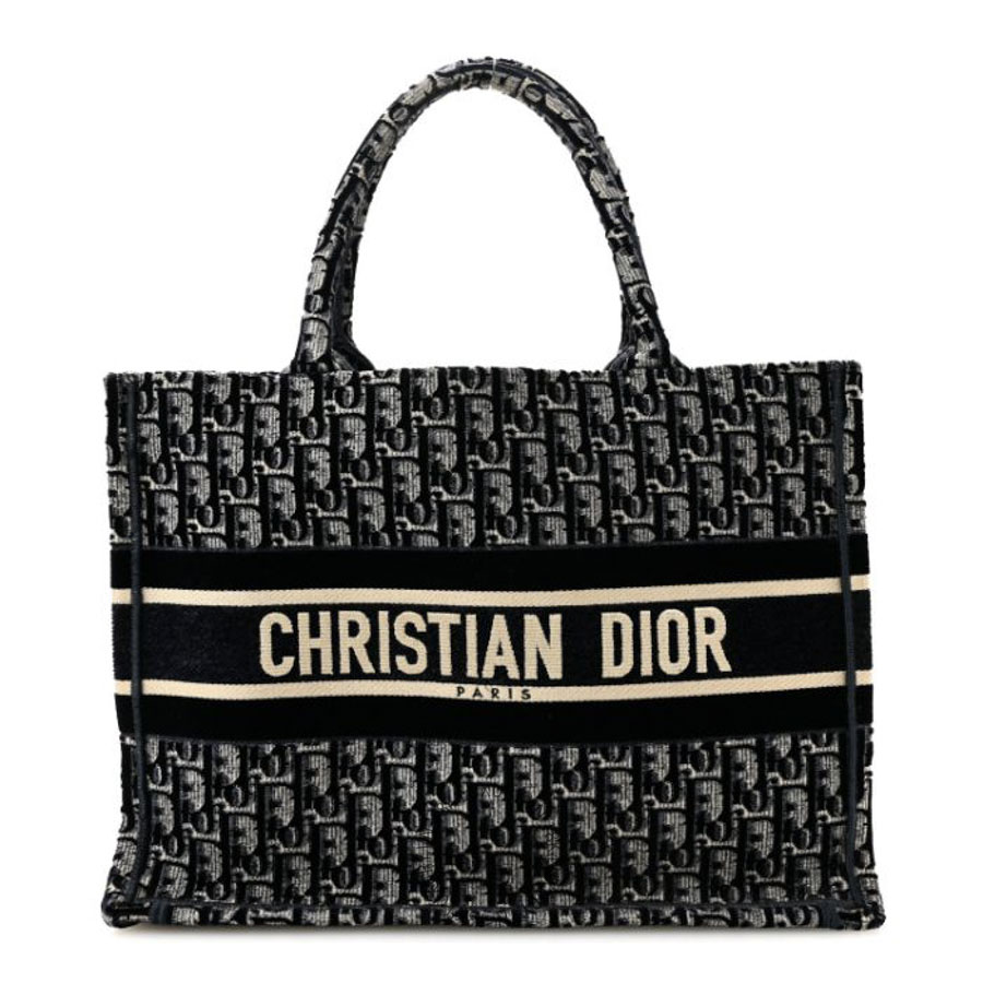 Túi Xách Christian Dior Oblique Velvet Medium Book Tote Blue Multicolor SPSS043