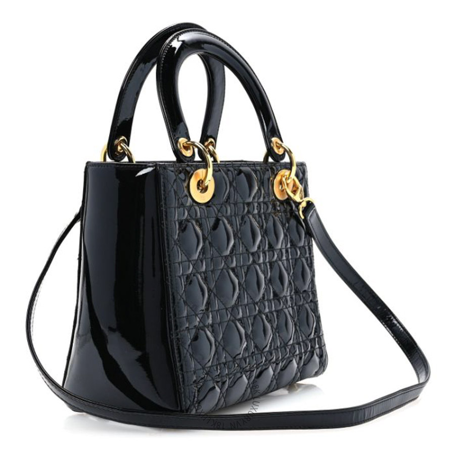 Túi xách Christian Dior Patent Cannage Medium Lady Dior Black FPTD026