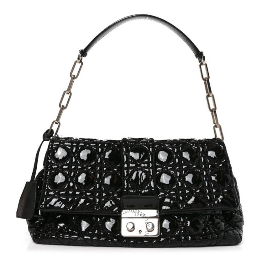 Túi xách Christian Dior Patent Cannage New Lock Flap Black FPTD176