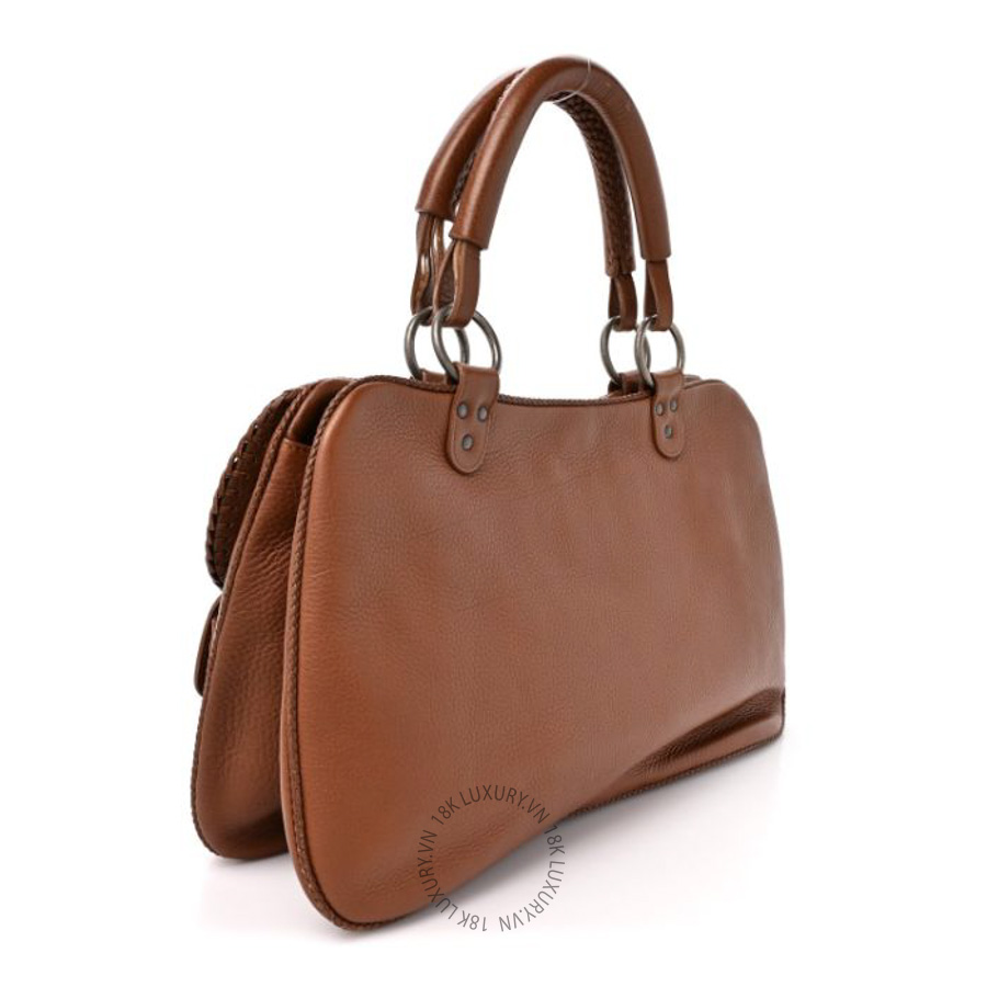 Túi xách Christian Dior Pebbled Calfskin Braided Gaucho Saddle Handle Bag Brown FPTD143