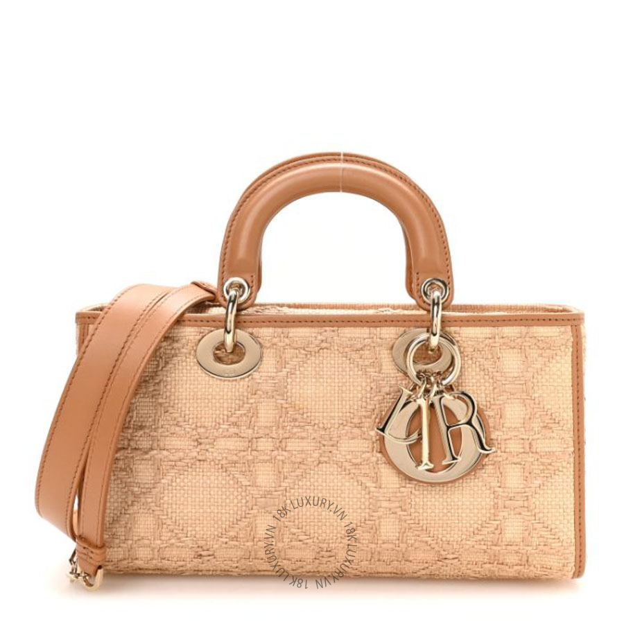 Túi xách Christian Dior Raffia Macro Cannage Lady D-Joy Natural FPTD050