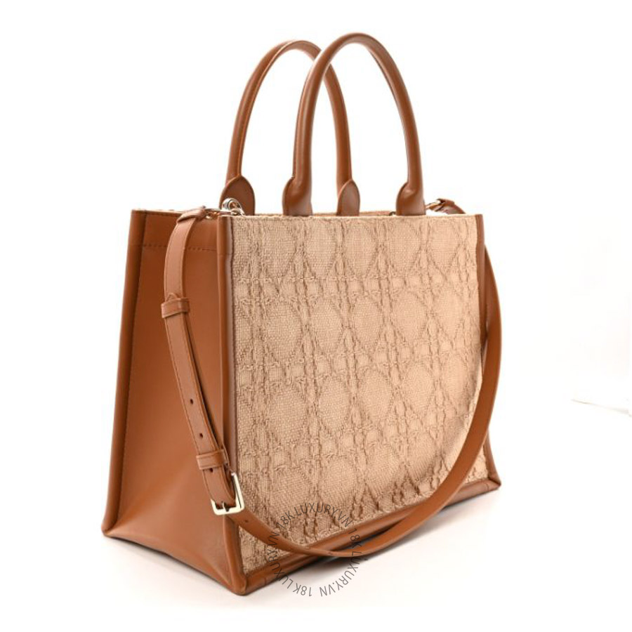 Túi xách Christian Dior Raffia Macro Cannage Medium Book Tote Natural DIO090