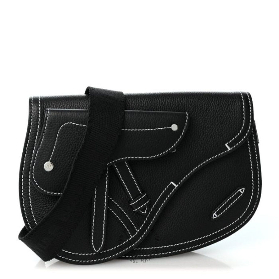 Túi xách Christian Dior X KAWS Grained Calfskin Saddle Pouch Black FPTD024