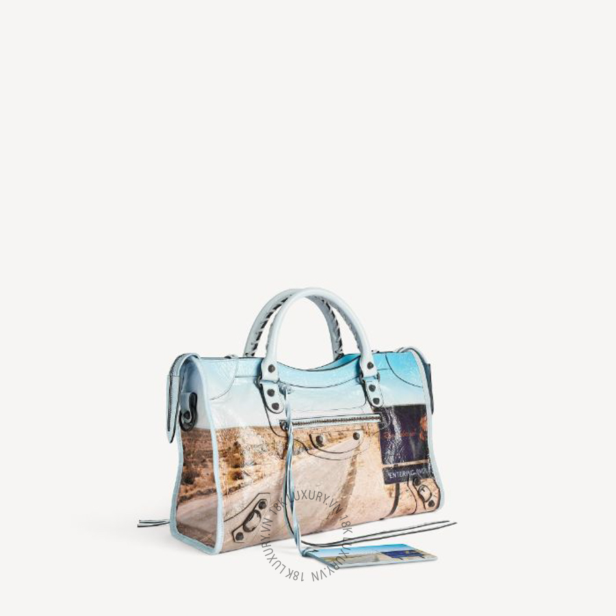 Túi Xách Đeo Chéo Balenciaga Le City Bag Medium in Blue 8657602ACUU4665 BCA127
