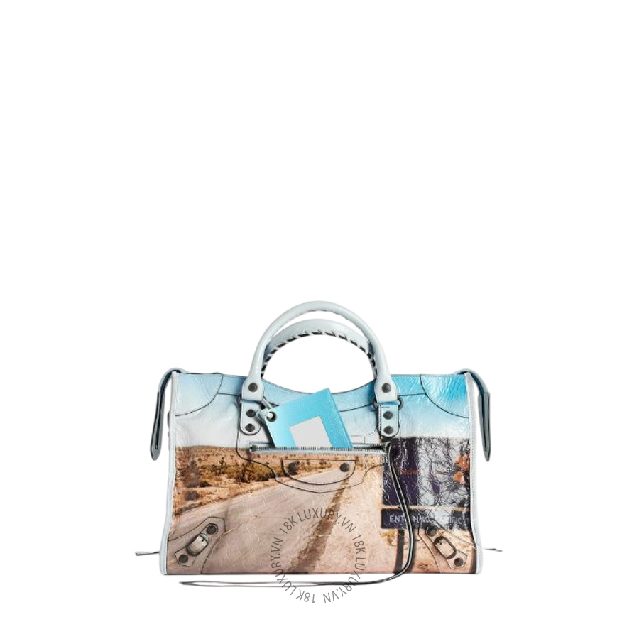 Túi Xách Đeo Chéo Balenciaga Le City Bag Medium in Blue 8657602ACUU4665 BCA127
