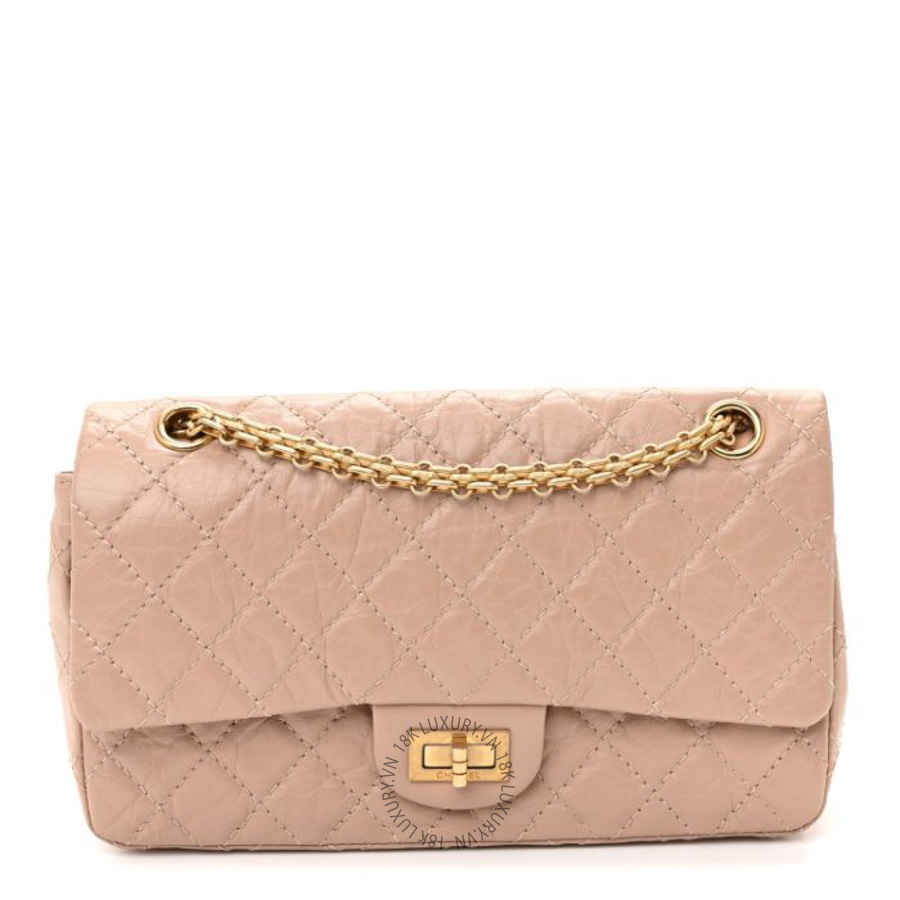 Túi Xách Đeo Chéo Chanel Aged Calfskin Quilted 2.55 Reissue 225 Flap Light Beige CVB1100