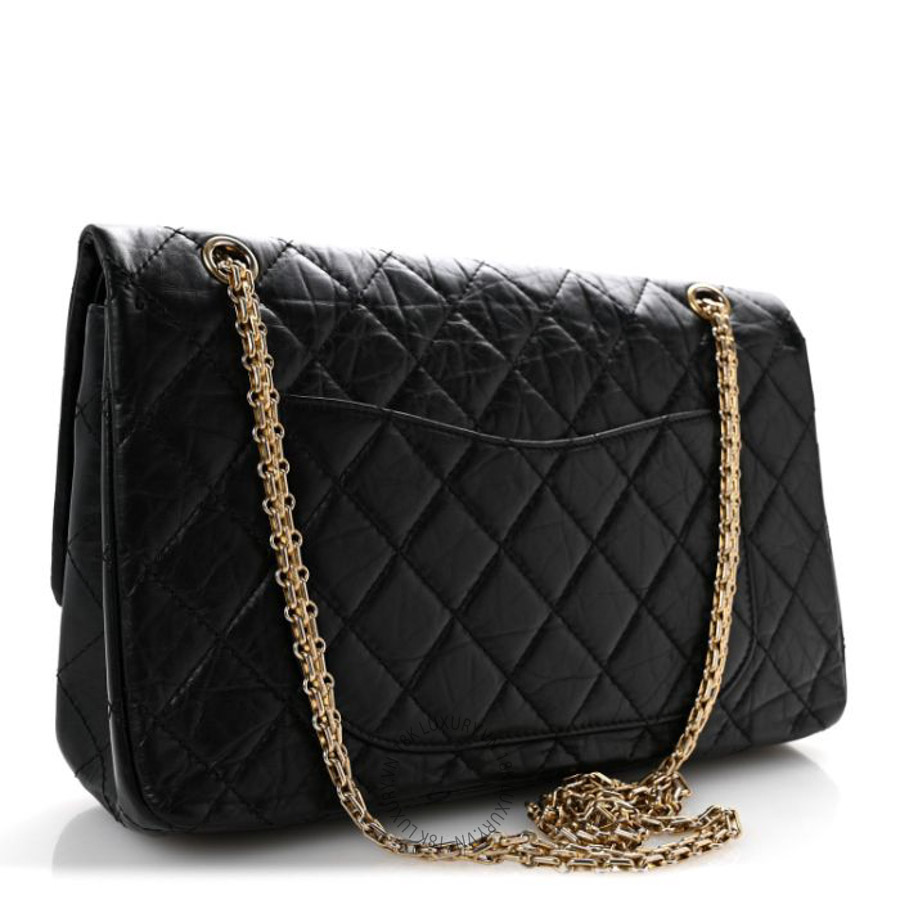 Túi Xách Đeo Chéo Chanel Aged Calfskin Quilted 2.55 Reissue 227 Flap Black CVB1015