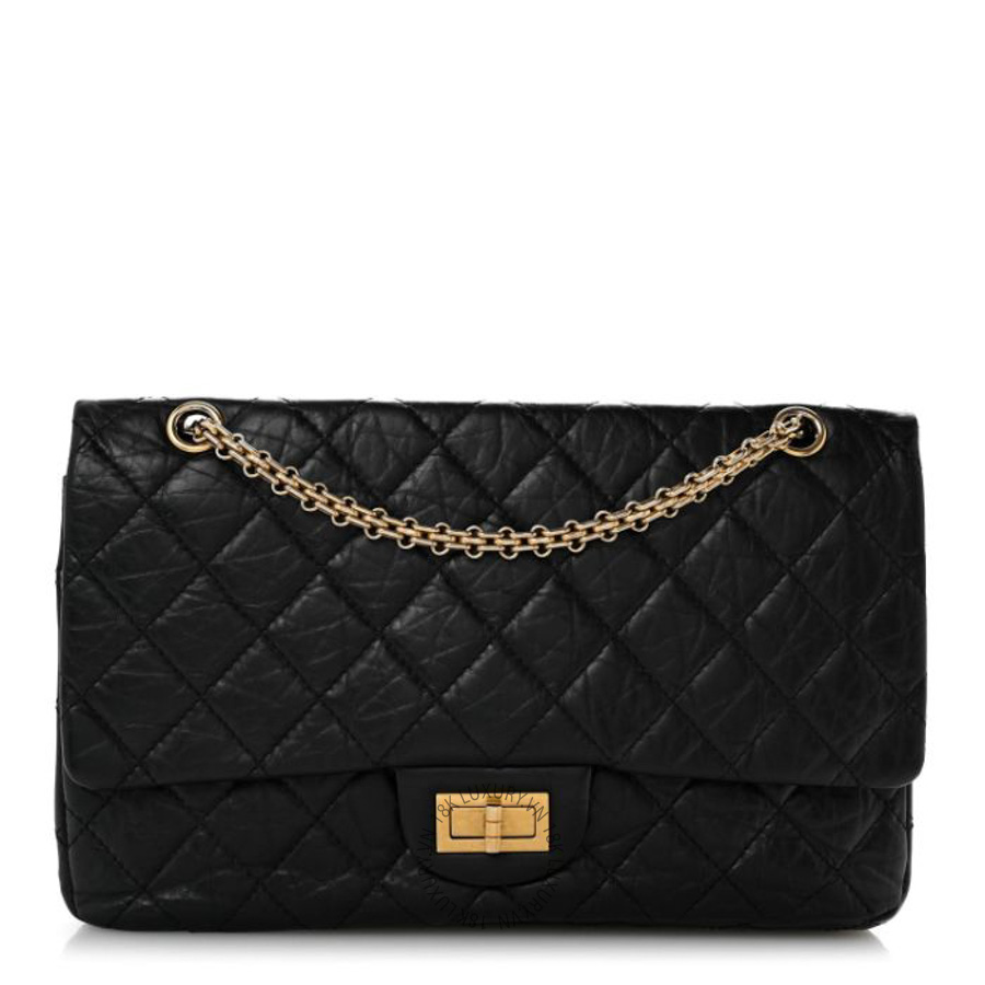 Túi Xách Đeo Chéo Chanel Aged Calfskin Quilted 2.55 Reissue 227 Flap Black CVB1015