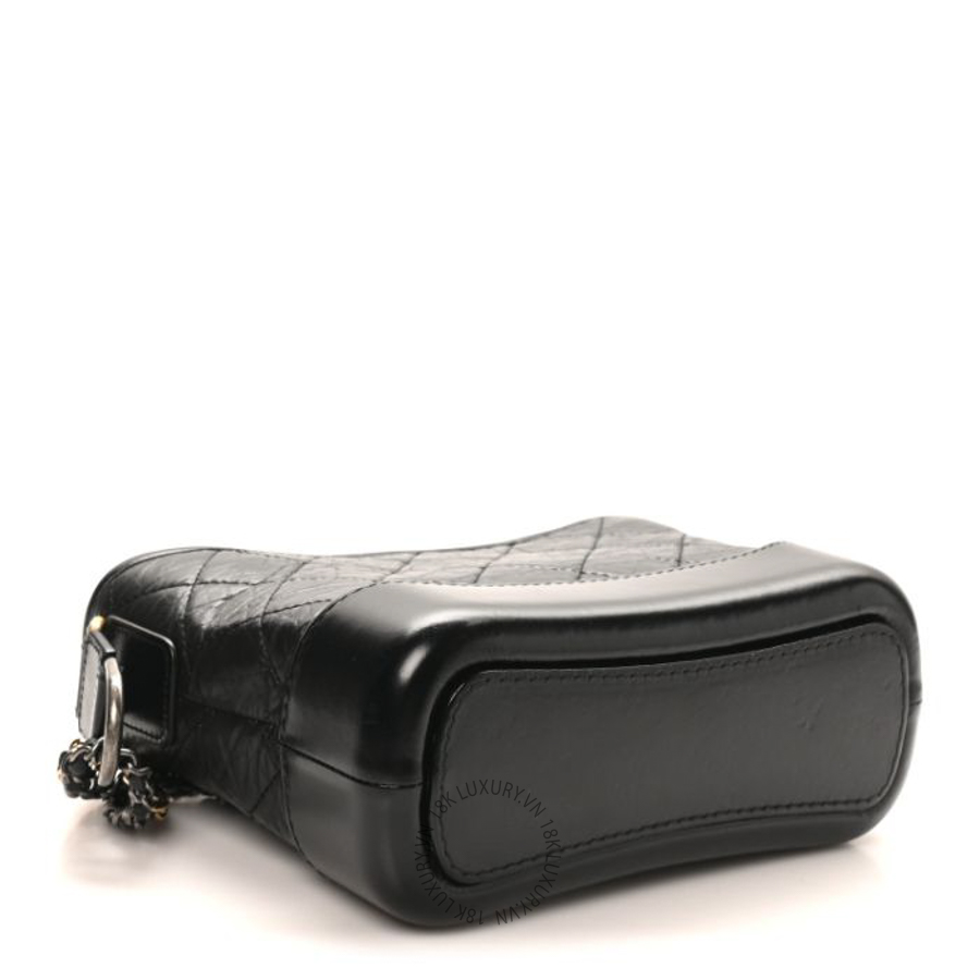 Túi Xách Đeo Chéo Chanel Aged Calfskin Quilted Small Gabrielle Logo Hobo Black CVB268 8 Túi Xách Đeo Chéo Chanel Aged Calfskin Quilted Small Gabrielle Logo Hobo Black CVB268
