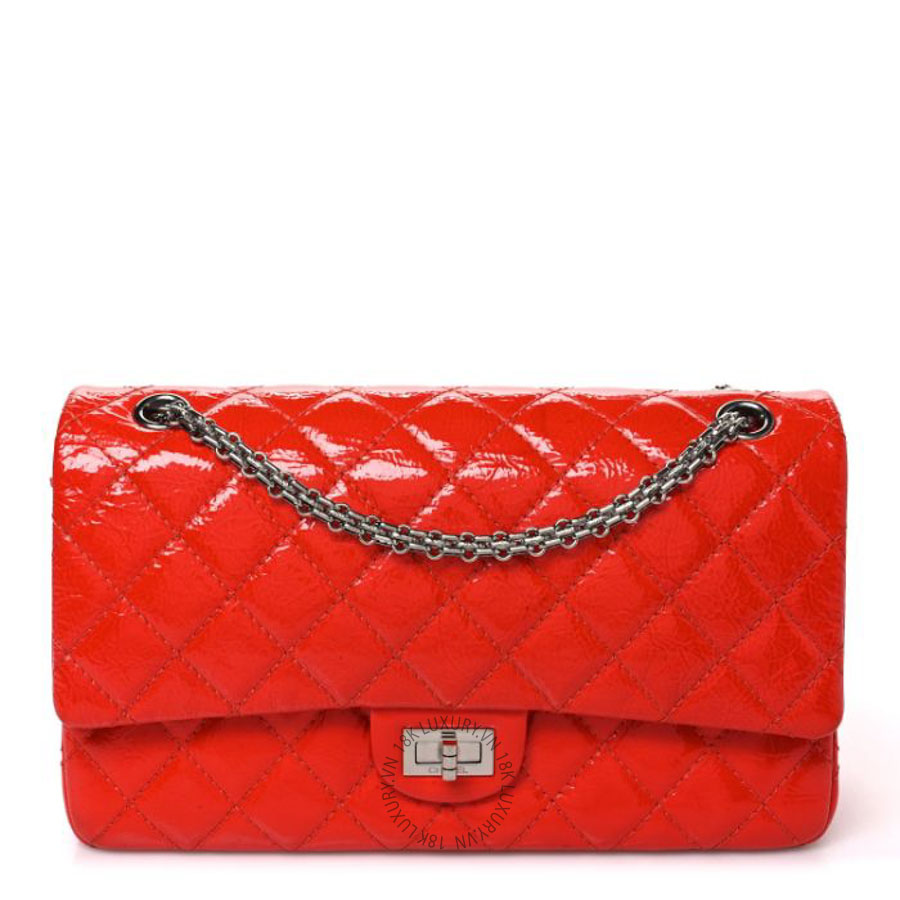 Túi xách đeo chéo Chanel Aged Glazed Calfskin Quilted 2.55 Reissue 226 Flap Red FPTC928