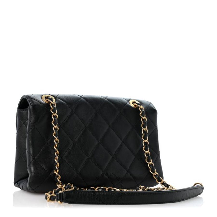 Túi xách đeo chéo Chanel Calfskin Quilted Small Enchained Flap Black FPTC1132