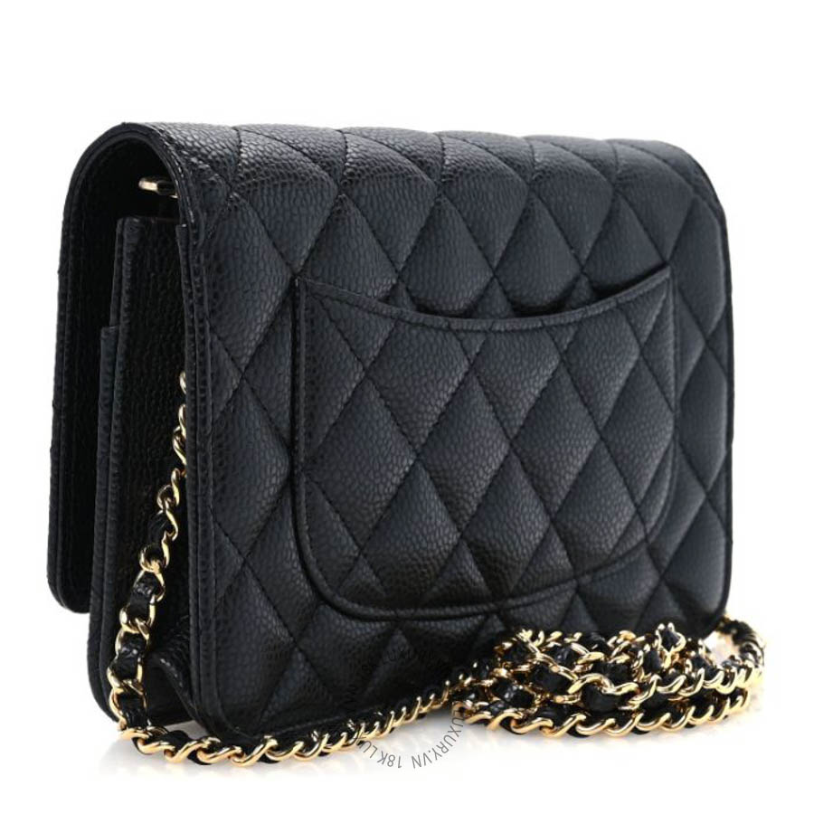 Túi xách đeo chéo Chanel Caviar Quilted CC Turnlock Wallet On Chain WOC Black FPTC092