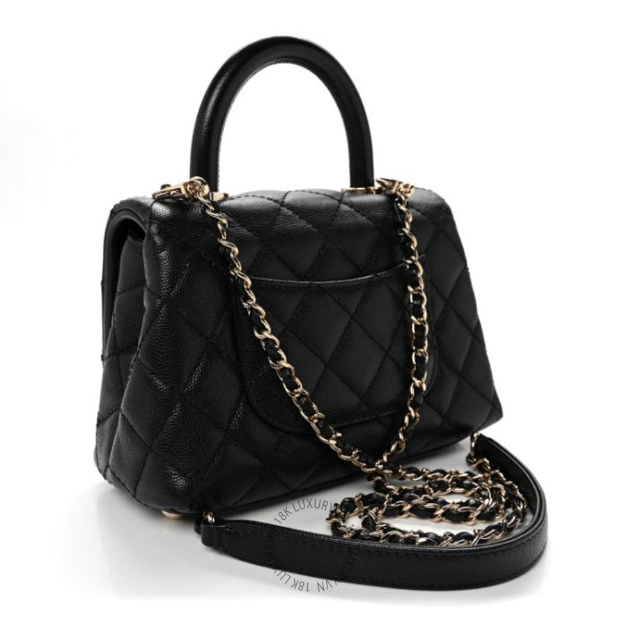 Túi xách đeo chéo Chanel Caviar Quilted Extra Mini Coco Handle Flap Black FPTC701