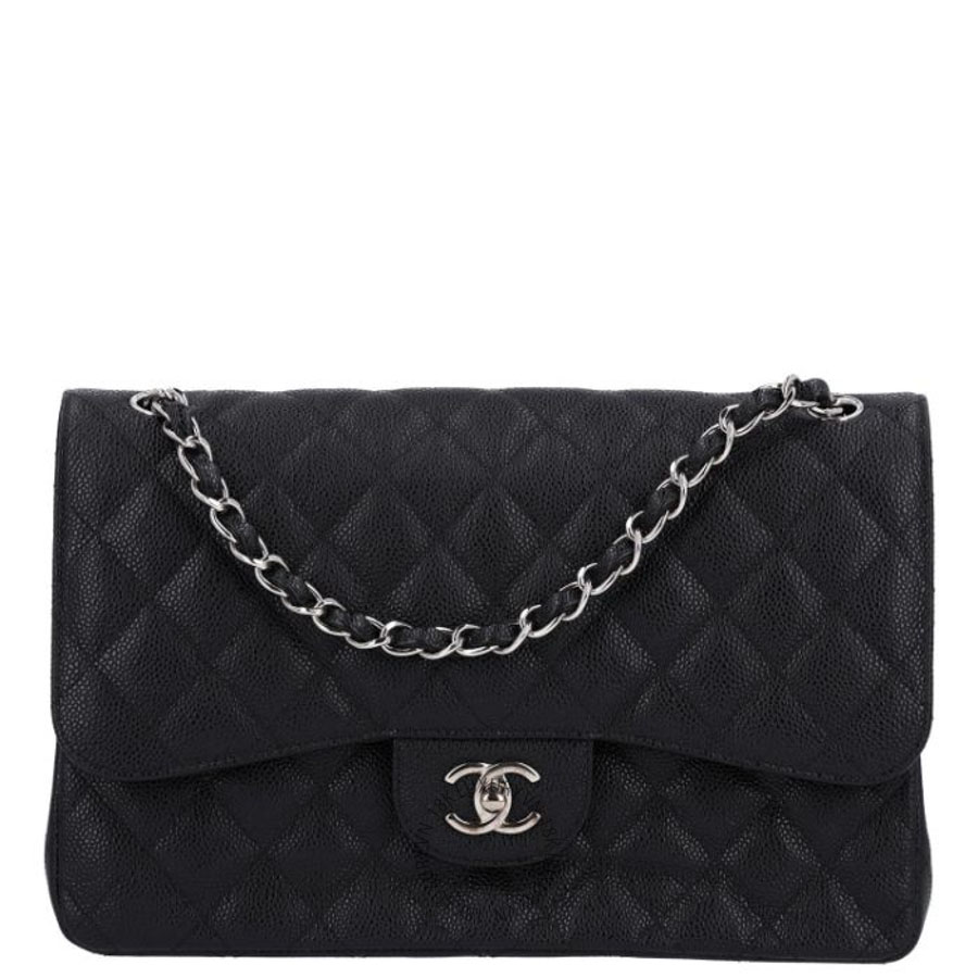 Túi Xách Đeo Chéo Chanel Caviar Quilted Jumbo Double Flap Black CVB791