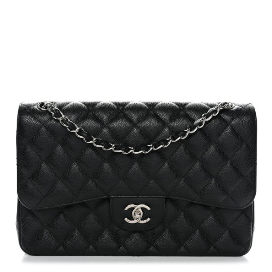 Túi Xách Đeo Chéo Chanel Caviar Quilted Jumbo Double Flap Black CVB848