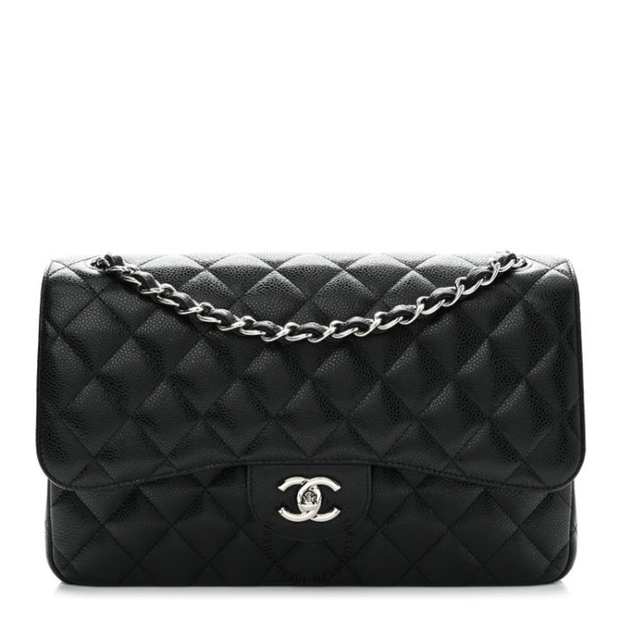 Túi Xách Đeo Chéo Chanel Caviar Quilted Jumbo Double Flap Black CVB858
