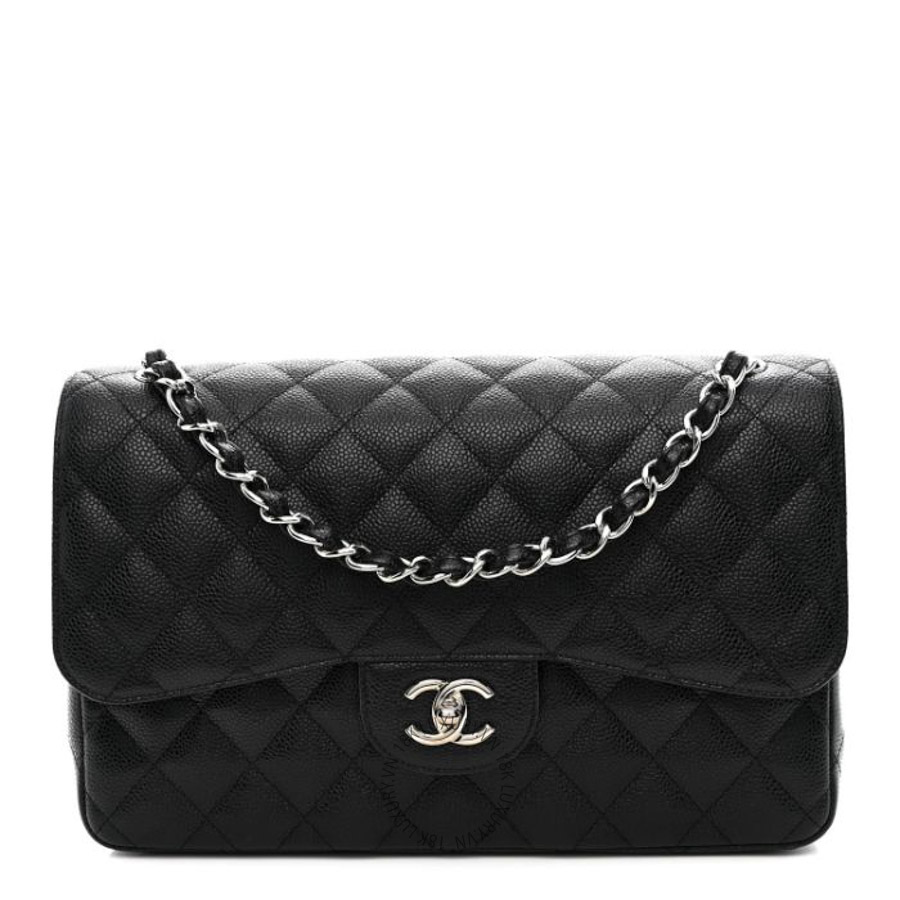 Túi Xách Đeo Chéo Chanel Caviar Quilted Jumbo Double Flap Black CVB975