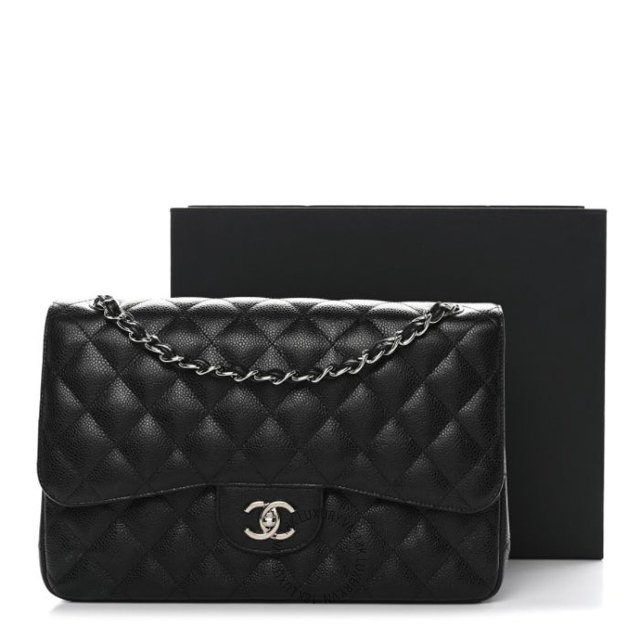 Túi Xách Đeo Chéo Chanel Caviar Quilted Jumbo Double Flap Black CVB991