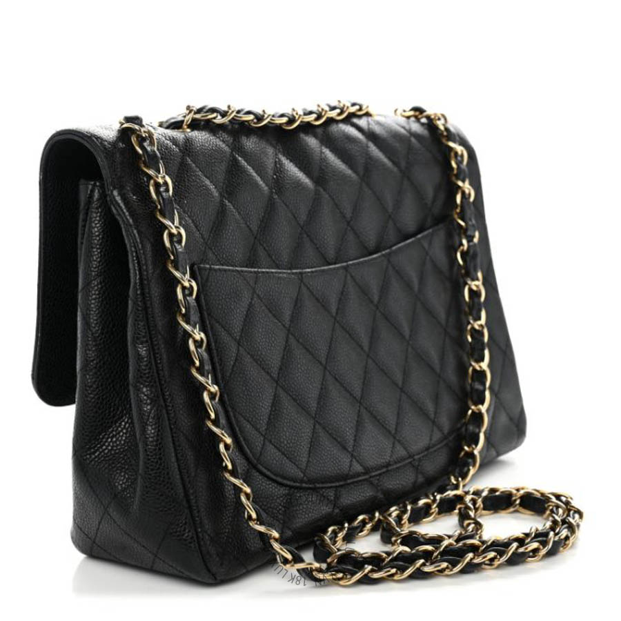 Túi Xách Đeo Chéo Chanel Caviar Quilted Jumbo Single Flap Black CVB594