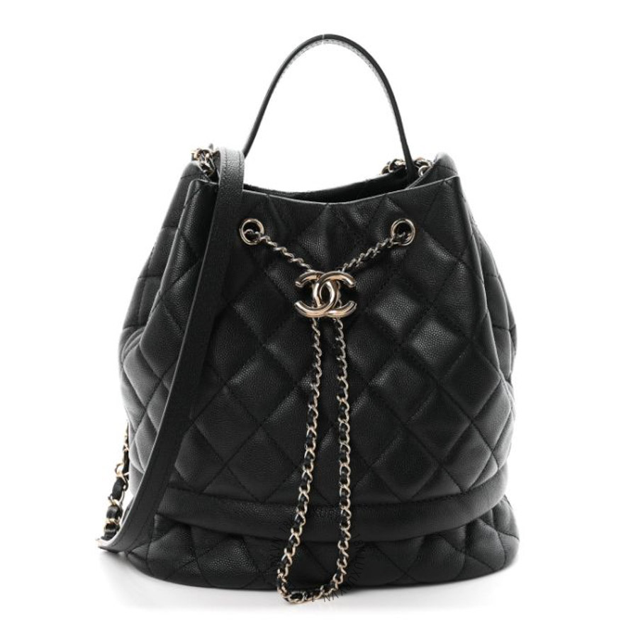 Túi xách đeo chéo Chanel Caviar Quilted Large Rolled Up Bucket Drawstring Bag Black FPTC228
