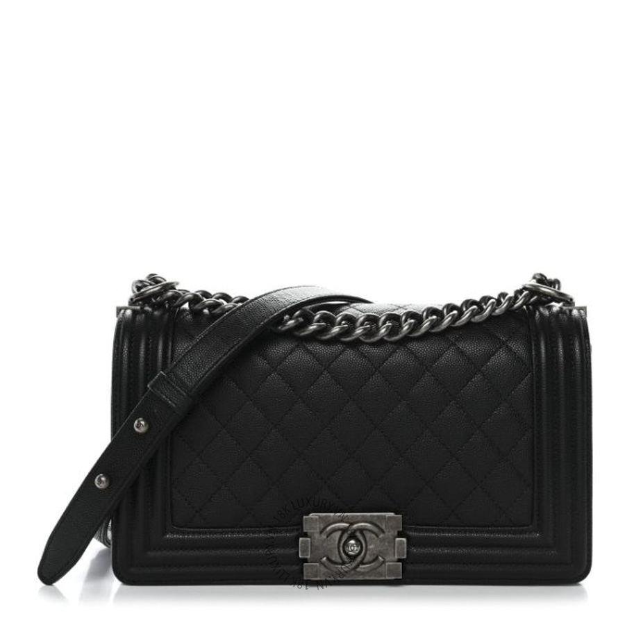 Túi Xách Đeo Chéo Chanel Caviar Quilted Medium Boy Flap Black CVB023