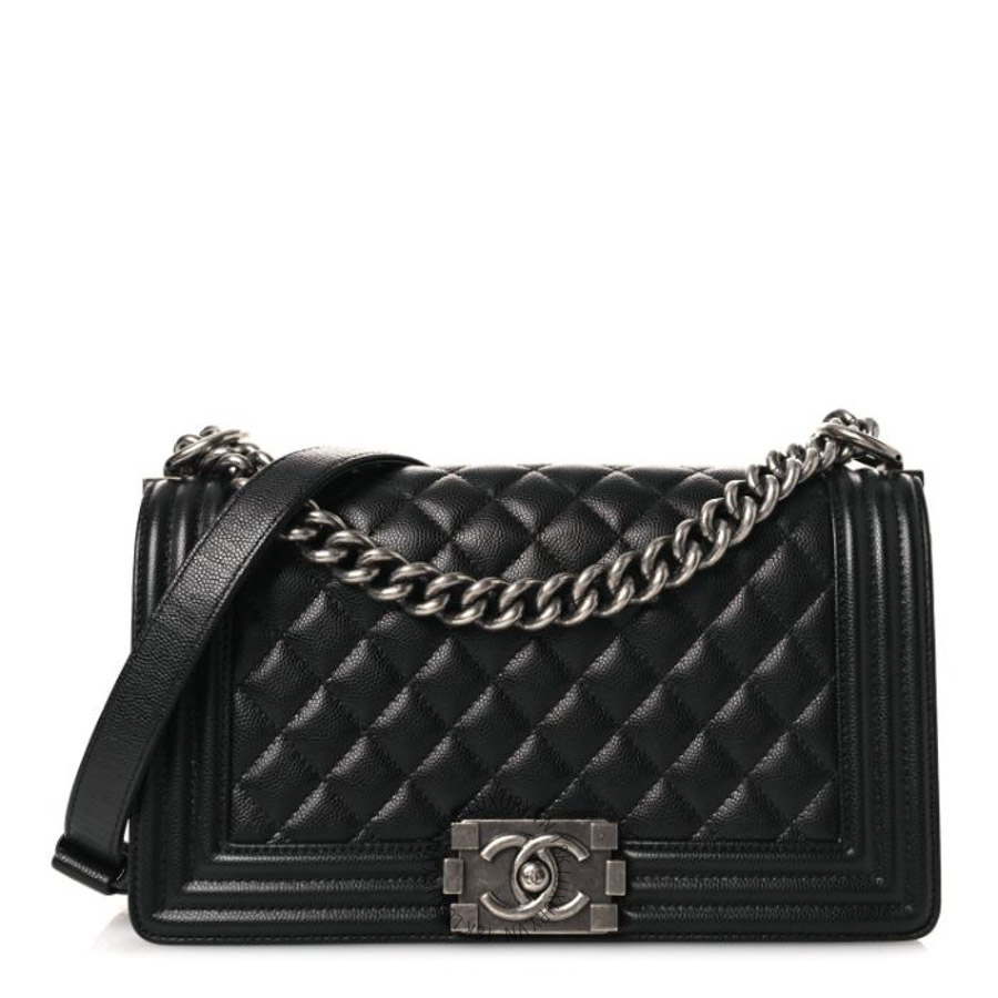Túi Xách Đeo Chéo Chanel Caviar Quilted Medium Boy Flap Black CVB033