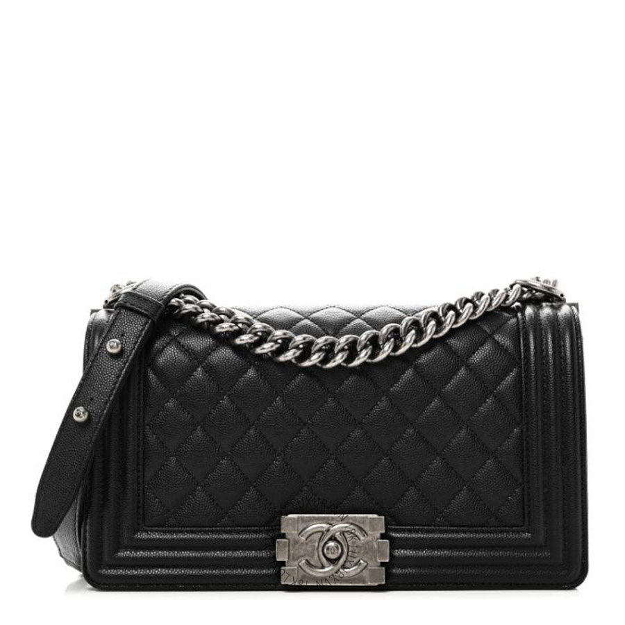 Túi Xách Đeo Chéo Chanel Caviar Quilted Medium Boy Flap Black CVB037