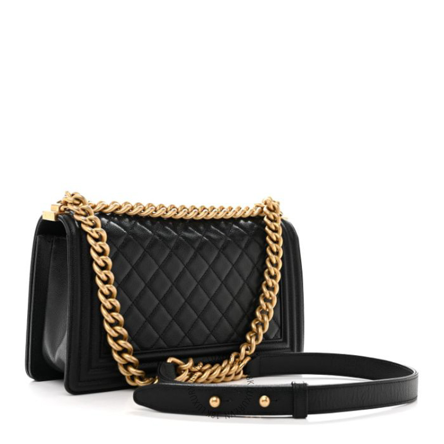 Túi Xách Đeo Chéo Chanel Caviar Quilted Medium Boy Flap Black CVB038
