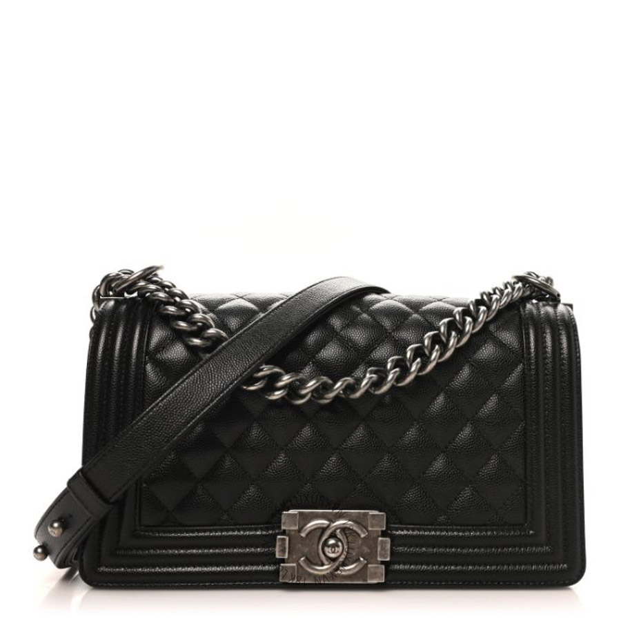 Túi Xách Đeo Chéo Chanel Caviar Quilted Medium Boy Flap Black CVB040