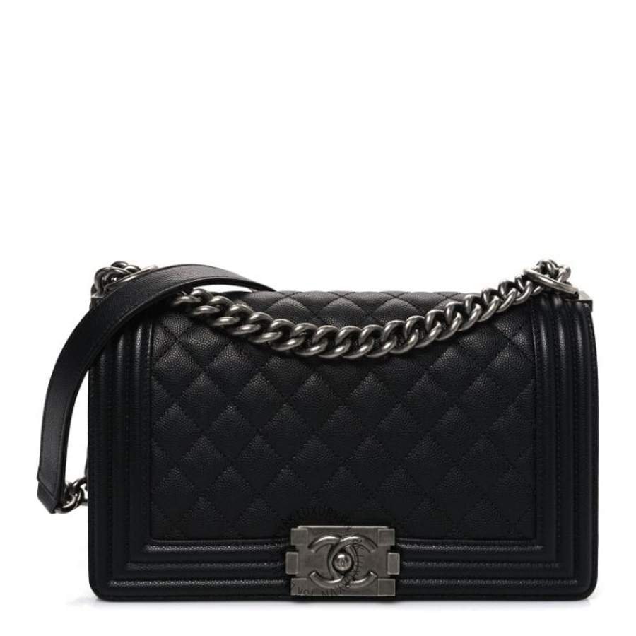 Túi Xách Đeo Chéo Chanel Caviar Quilted Medium Boy Flap Black CVB046