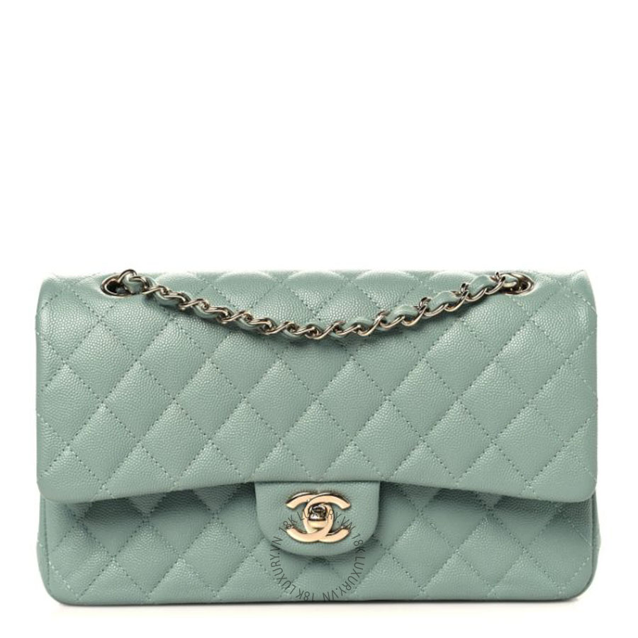 Túi xách đeo chéo Chanel Caviar Quilted Medium Double Flap Dark Green FPTC454