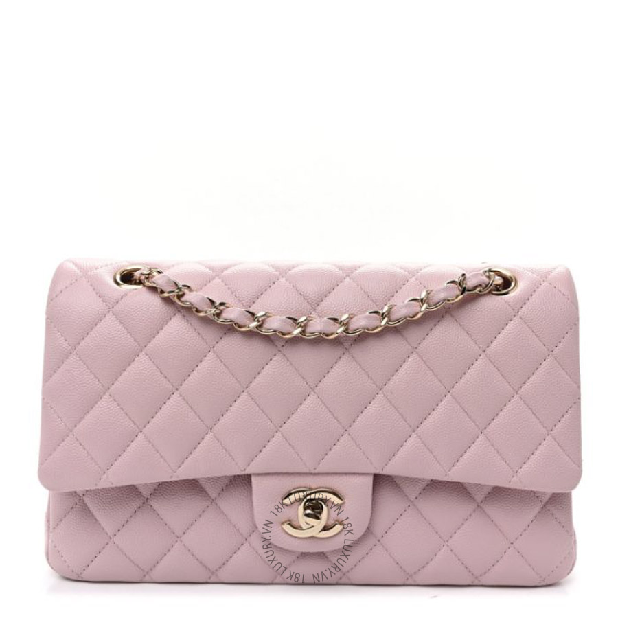 Túi Xách Đeo Chéo Chanel Caviar Quilted Medium Double Flap Light Pink CVB1078
